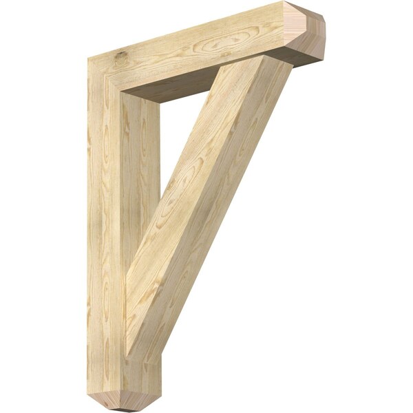 Ekena Millwork Traditional Craftsman Rough Sawn Bracket w/ Offset Brace, Douglas Fir, 8"W x 36"D x 48"H BKT0806X36X48TRA04RDF - main